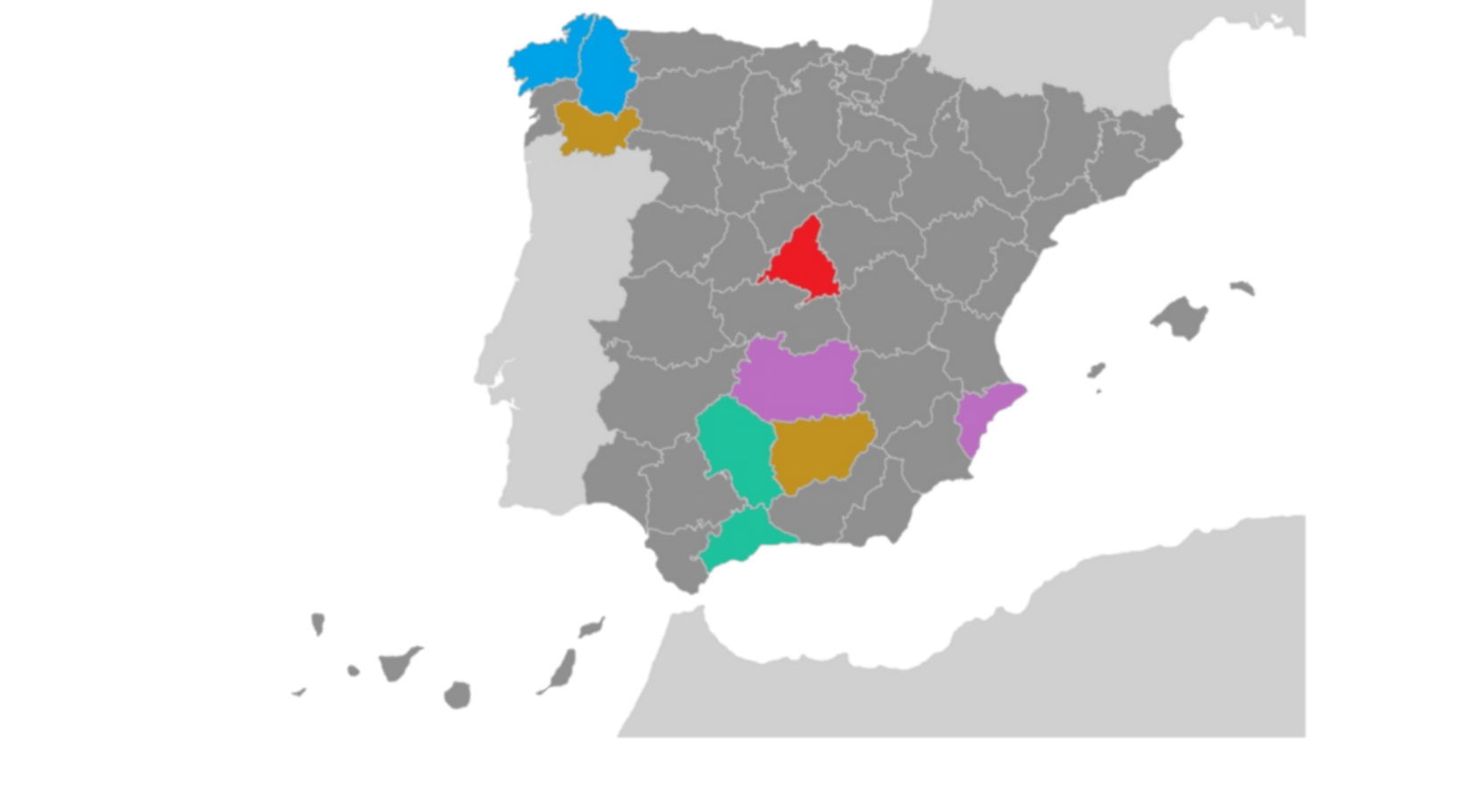 Mapa de España - Colaboradores CALEIDO LAW & STRATEGY